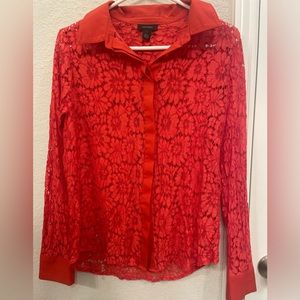 Halogen Red Lace Blouse